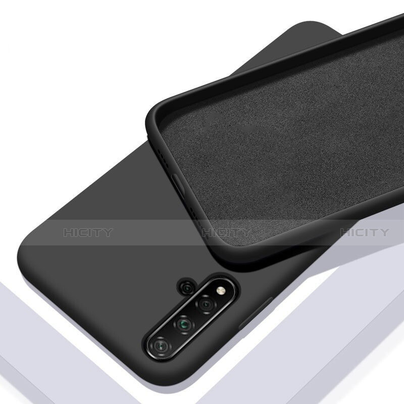 Silikon Hülle Handyhülle Ultra Dünn Schutzhülle Flexible 360 Grad Ganzkörper Tasche C04 für Huawei Nova 5 Schwarz