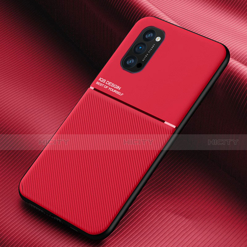 Silikon Hülle Handyhülle Ultra Dünn Schutzhülle Flexible 360 Grad Ganzkörper Tasche C05 für Oppo Reno4 Pro 5G Rot Plus