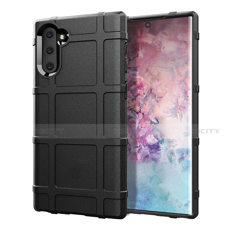 Silikon Hülle Handyhülle Ultra Dünn Schutzhülle Flexible 360 Grad Ganzkörper Tasche C05 für Samsung Galaxy Note 10 Schwarz