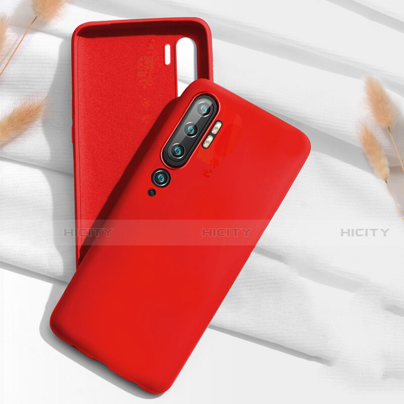 Silikon Hülle Handyhülle Ultra Dünn Schutzhülle Flexible 360 Grad Ganzkörper Tasche C07 für Xiaomi Mi Note 10 Pro Rot