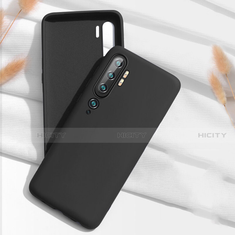 Silikon Hülle Handyhülle Ultra Dünn Schutzhülle Flexible 360 Grad Ganzkörper Tasche C07 für Xiaomi Mi Note 10 Pro Schwarz