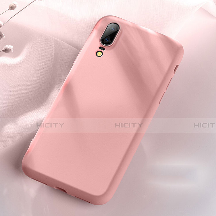 Silikon Hülle Handyhülle Ultra Dünn Schutzhülle Flexible 360 Grad Ganzkörper Tasche C08 für Huawei P20 Rosa