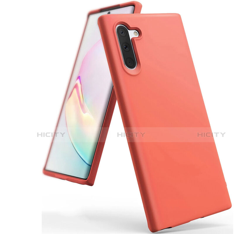 Silikon Hülle Handyhülle Ultra Dünn Schutzhülle Flexible 360 Grad Ganzkörper Tasche C08 für Samsung Galaxy Note 10 Rot