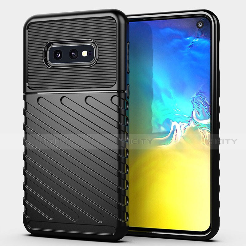 Silikon Hülle Handyhülle Ultra Dünn Schutzhülle Flexible 360 Grad Ganzkörper Tasche C08 für Samsung Galaxy S10e Schwarz