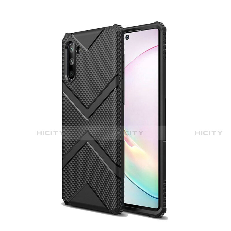 Silikon Hülle Handyhülle Ultra Dünn Schutzhülle Flexible 360 Grad Ganzkörper Tasche C09 für Samsung Galaxy Note 10 Schwarz