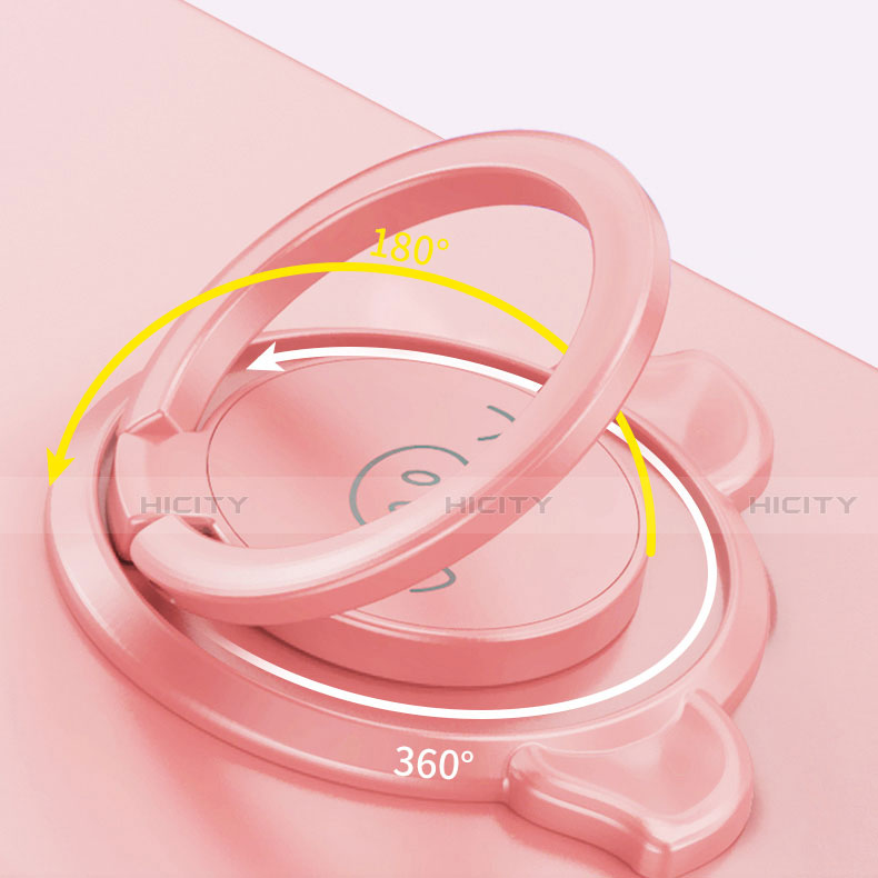 Silikon Hülle Handyhülle Ultra Dünn Schutzhülle Flexible Tasche Silikon mit Magnetisch Fingerring Ständer T01 für Huawei Mate 40E 5G