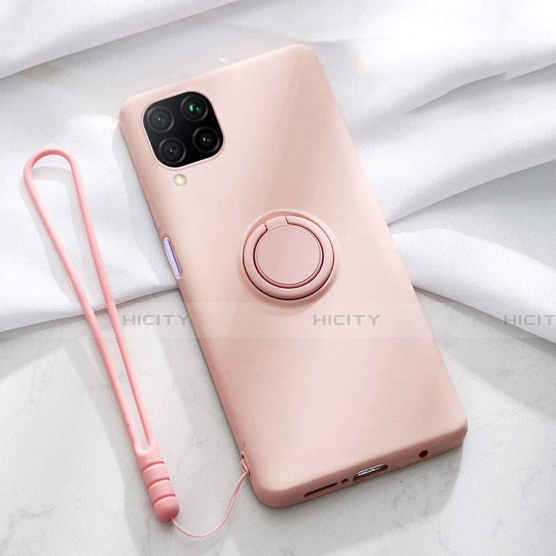 Silikon Hülle Handyhülle Ultra Dünn Schutzhülle Flexible Tasche Silikon mit Magnetisch Fingerring Ständer T01 für Huawei Nova 6 SE groß