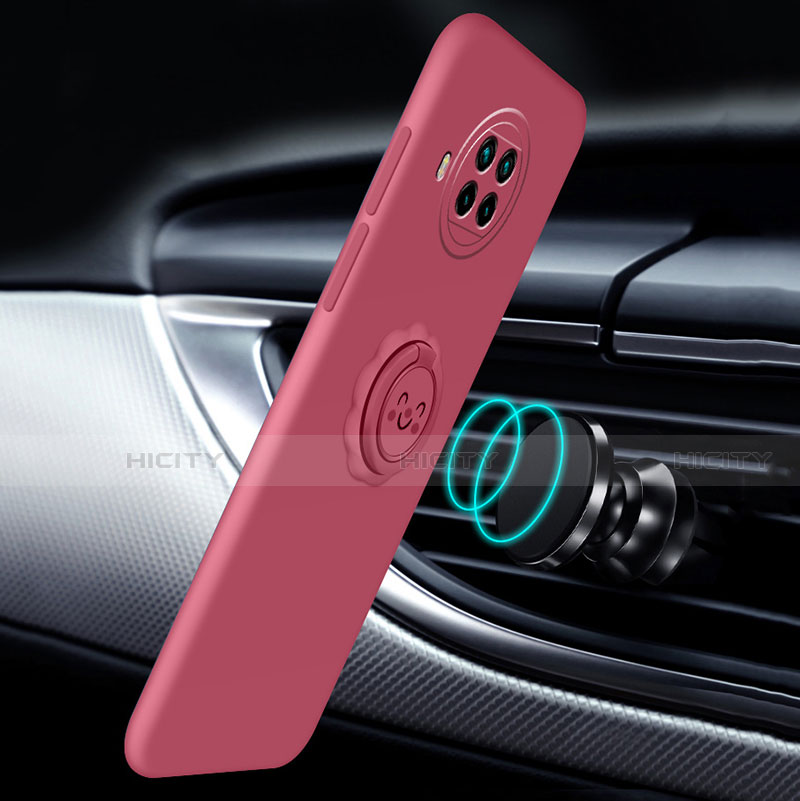 Silikon Hülle Handyhülle Ultra Dünn Schutzhülle Flexible Tasche Silikon mit Magnetisch Fingerring Ständer T01 für Xiaomi Mi 10i 5G