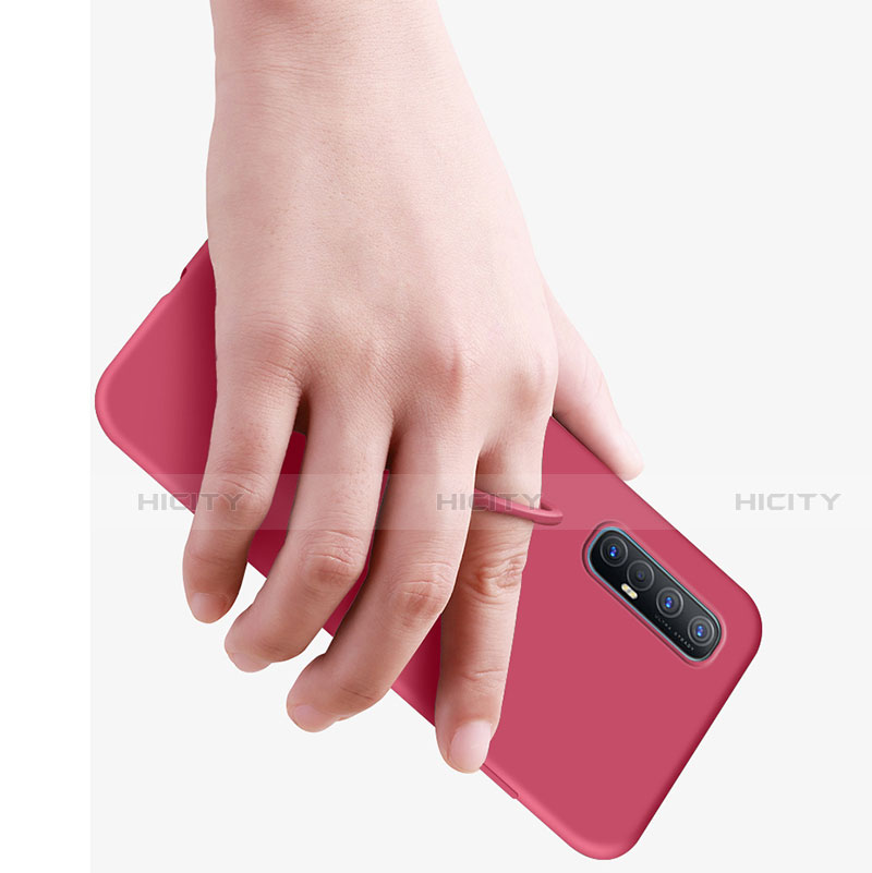 Silikon Hülle Handyhülle Ultra Dünn Schutzhülle Flexible Tasche Silikon mit Magnetisch Fingerring Ständer T03 für Oppo Find X2 Neo