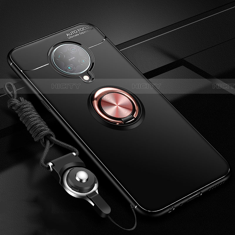 Silikon Hülle Handyhülle Ultra Dünn Schutzhülle Flexible Tasche Silikon mit Magnetisch Fingerring Ständer T03 für Xiaomi Poco F2 Pro