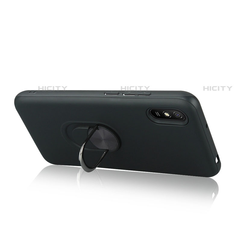 Silikon Hülle Handyhülle Ultra Dünn Schutzhülle Flexible Tasche Silikon mit Magnetisch Fingerring Ständer T03 für Xiaomi Redmi 9i