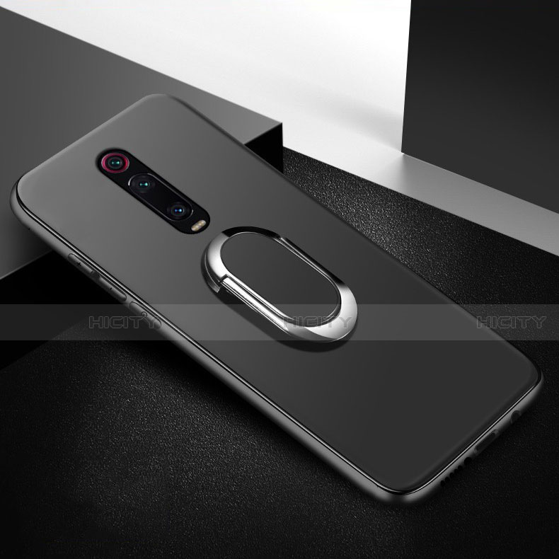 Silikon Hülle Handyhülle Ultra Dünn Schutzhülle Flexible Tasche Silikon mit Magnetisch Fingerring Ständer T03 für Xiaomi Redmi K20