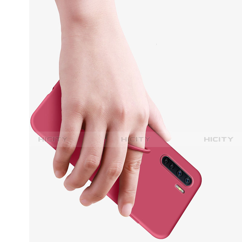 Silikon Hülle Handyhülle Ultra Dünn Schutzhülle Flexible Tasche Silikon mit Magnetisch Fingerring Ständer T04 für Oppo A91