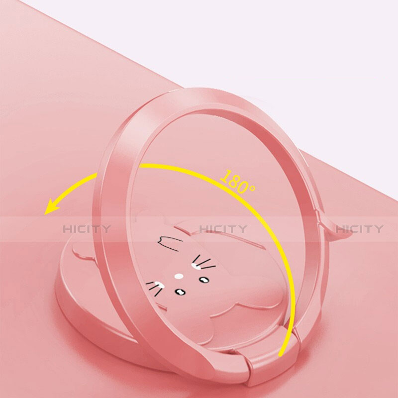 Silikon Hülle Handyhülle Ultra Dünn Schutzhülle Flexible Tasche Silikon mit Magnetisch Fingerring Ständer T04 für Xiaomi Mi 9T groß