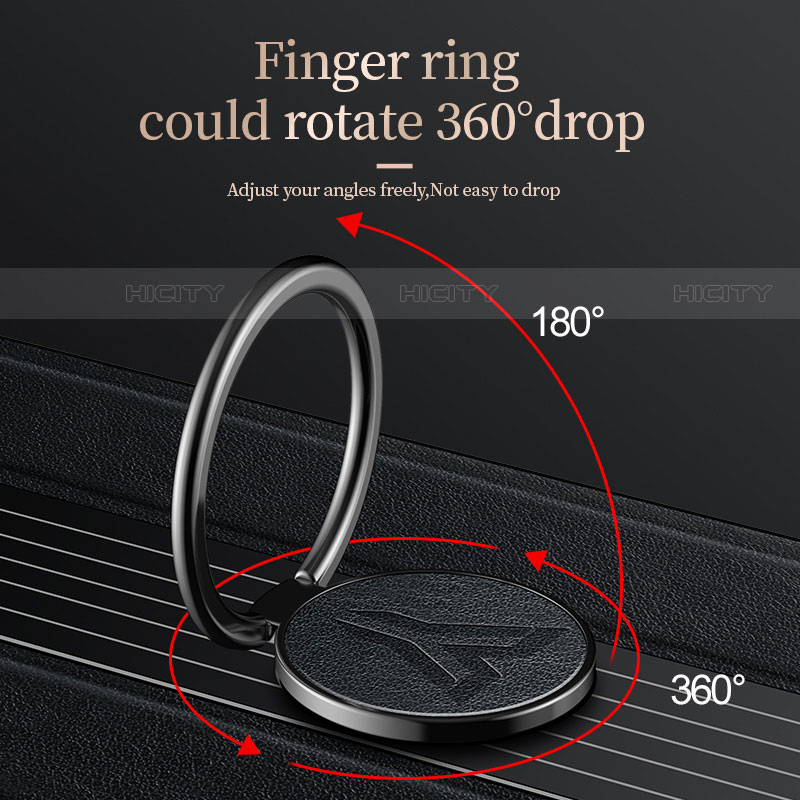 Silikon Hülle Handyhülle Ultra Dünn Schutzhülle Flexible Tasche Silikon mit Magnetisch Fingerring Ständer T06 für Xiaomi Mi 11 5G groß