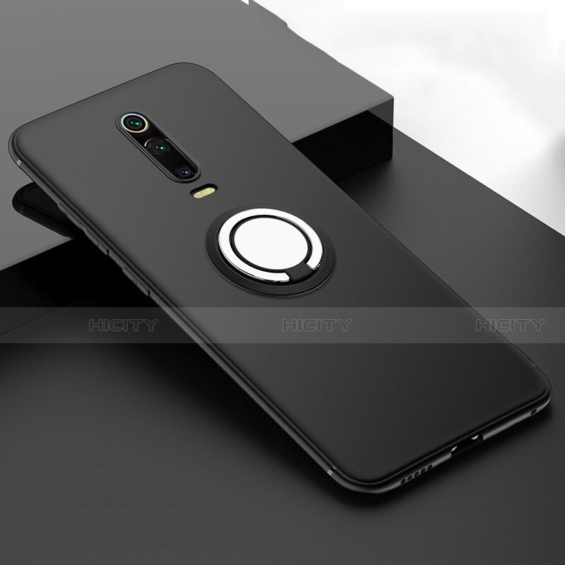 Silikon Hülle Handyhülle Ultra Dünn Schutzhülle Flexible Tasche Silikon mit Magnetisch Fingerring Ständer T06 für Xiaomi Redmi K20