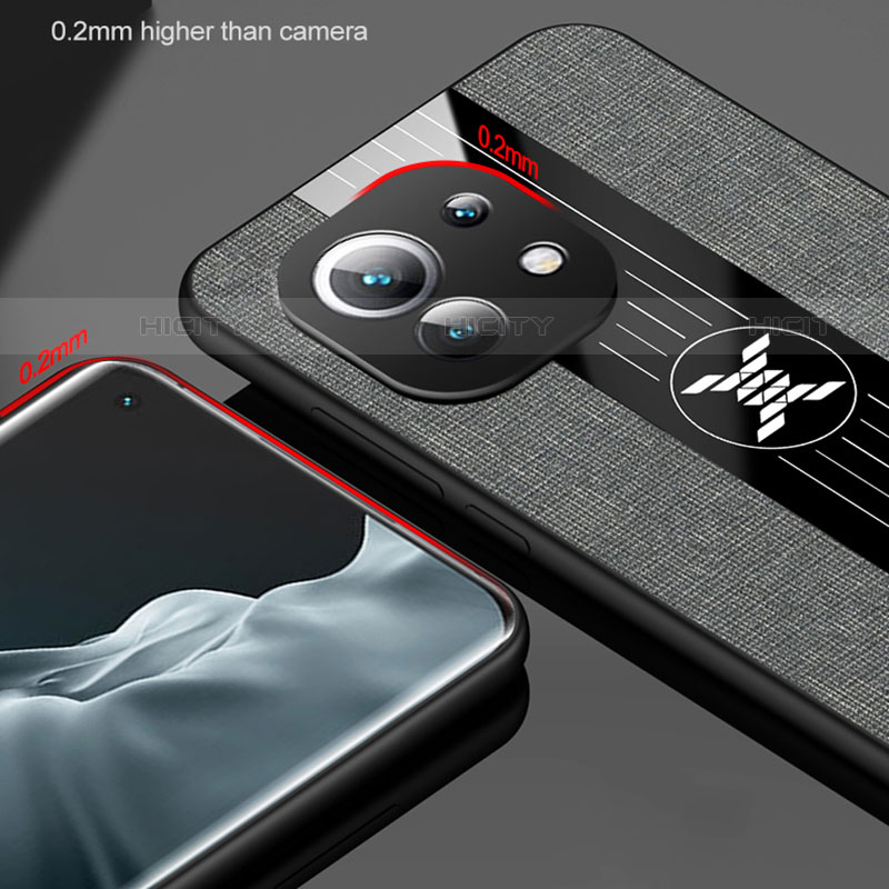 Silikon Hülle Handyhülle Ultra Dünn Schutzhülle Flexible Tasche Silikon mit Magnetisch Fingerring Ständer T08 für Xiaomi Mi 11 Lite 5G groß