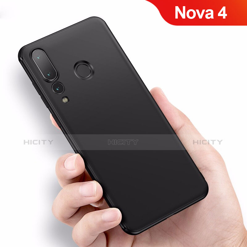 Silikon Hülle Handyhülle Ultra Dünn Schutzhülle für Huawei Nova 4 Schwarz