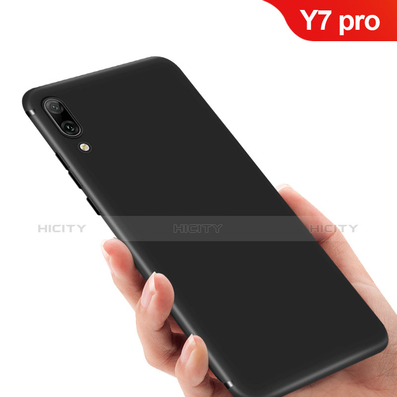 Silikon Hülle Handyhülle Ultra Dünn Schutzhülle für Huawei Y7 Pro (2019) Schwarz