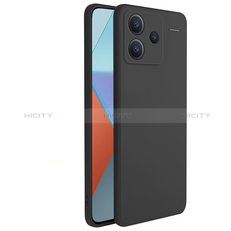 Silikon Hülle Handyhülle Ultra Dünn Schutzhülle für Xiaomi Redmi Note 13 Pro+ Plus 5G Schwarz groß