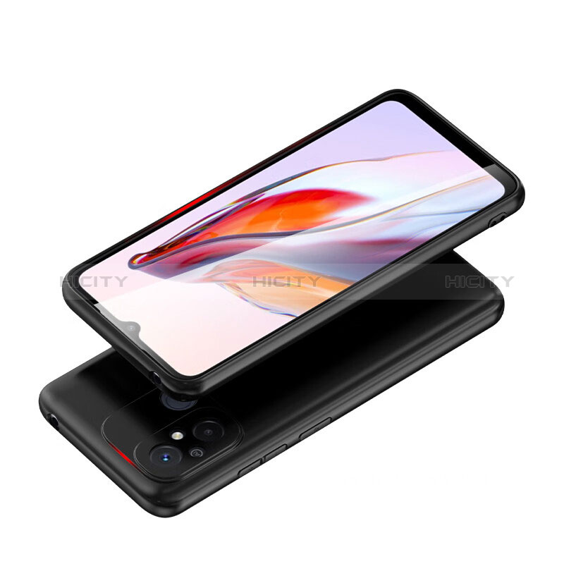 Silikon Hülle Handyhülle Ultra Dünn Schutzhülle H01 für Xiaomi Redmi 12C 4G Schwarz groß