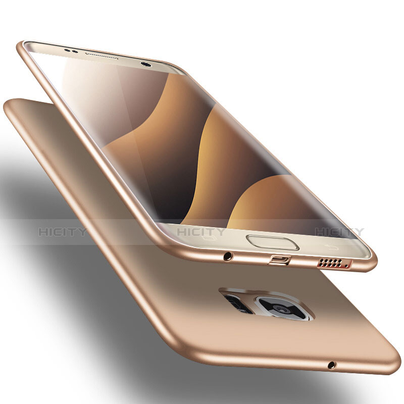 Silikon Hülle Handyhülle Ultra Dünn Schutzhülle R06 für Samsung Galaxy S7 Edge G935F Gold