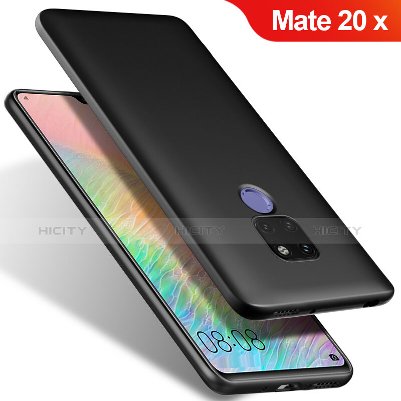 Silikon Hülle Handyhülle Ultra Dünn Schutzhülle S02 für Huawei Mate 20 X Schwarz Plus