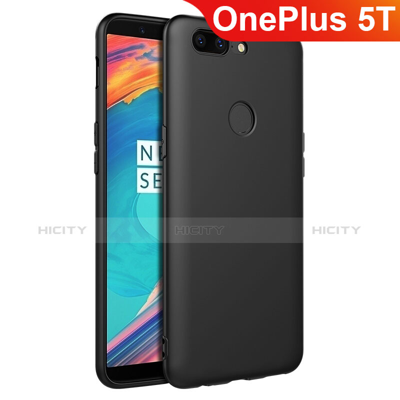 Silikon Hülle Handyhülle Ultra Dünn Schutzhülle S02 für OnePlus 5T A5010 Schwarz