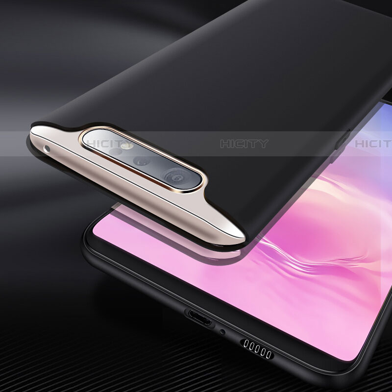 Silikon Hülle Handyhülle Ultra Dünn Schutzhülle S02 für Samsung Galaxy A90 4G Schwarz