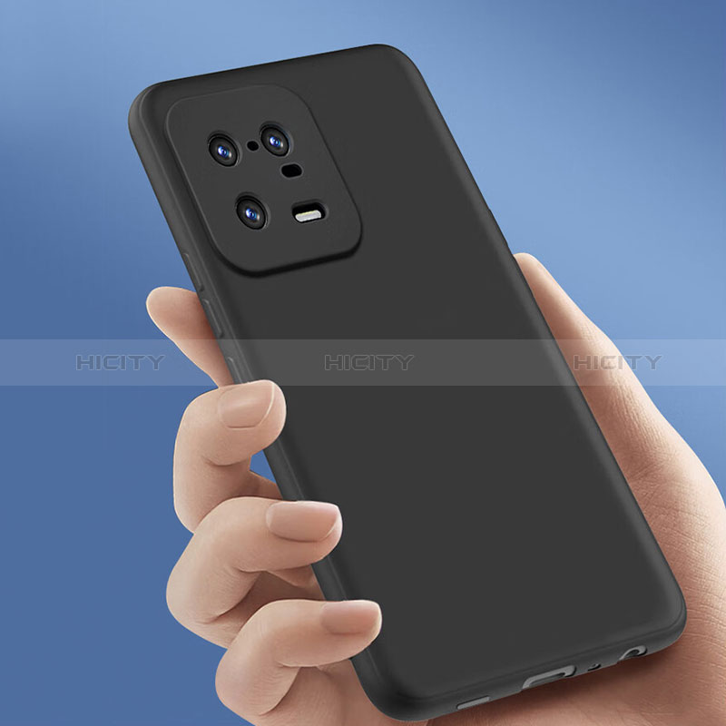 Silikon Hülle Handyhülle Ultra Dünn Schutzhülle S02 für Xiaomi Mi 13 5G Schwarz groß