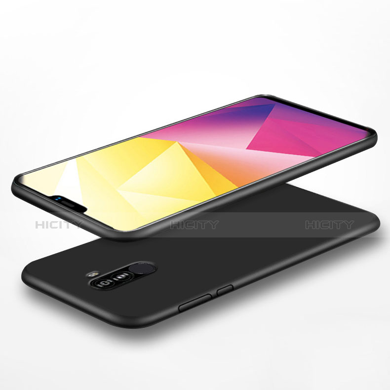 Silikon Hülle Handyhülle Ultra Dünn Schutzhülle S02 für Xiaomi Pocophone F1 Schwarz