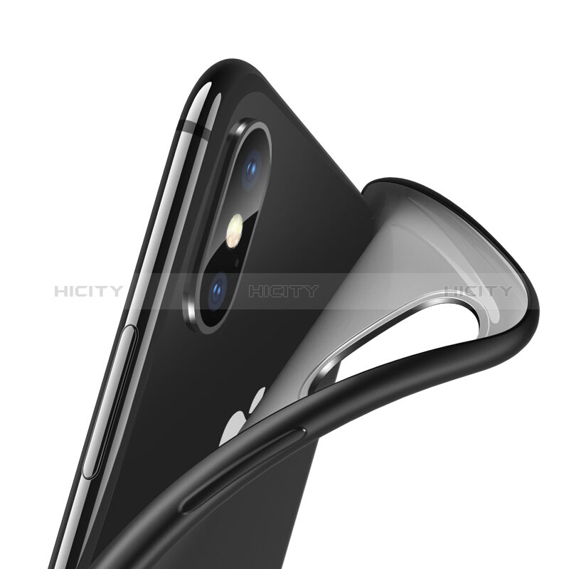 Silikon Hülle Handyhülle Ultra Dünn Schutzhülle S03 für Apple iPhone Xs Max Schwarz