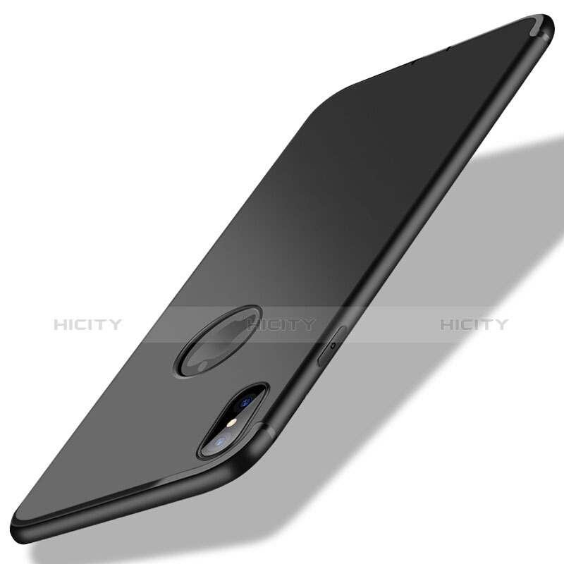 Silikon Hülle Handyhülle Ultra Dünn Schutzhülle S04 für Apple iPhone X Schwarz