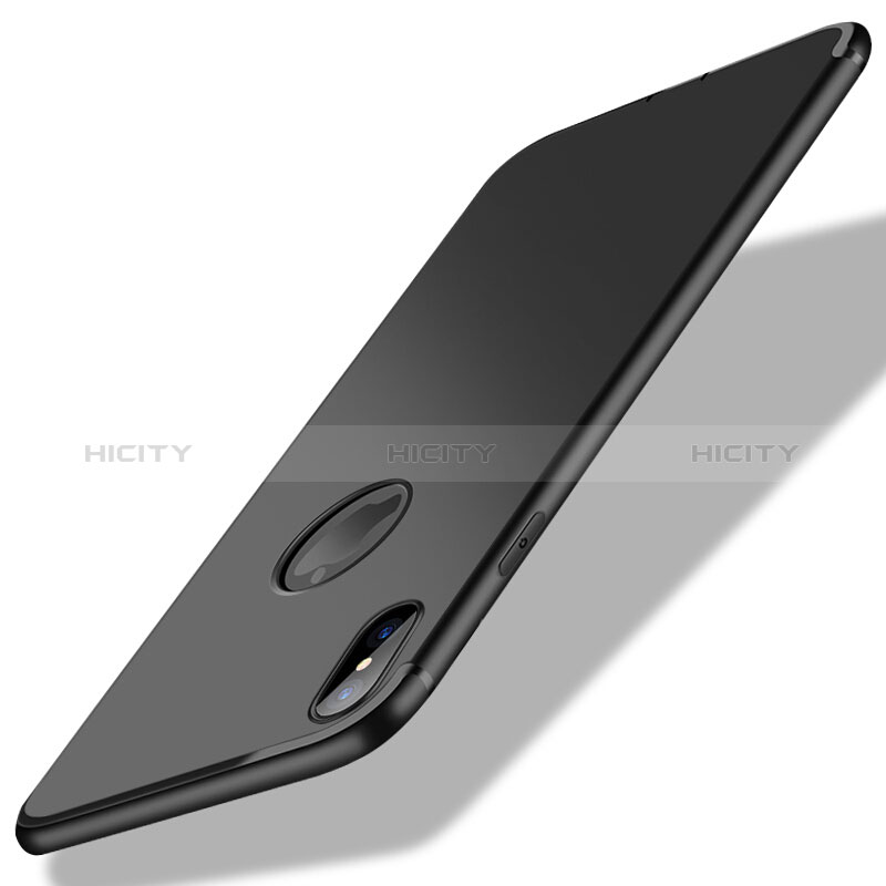 Silikon Hülle Handyhülle Ultra Dünn Schutzhülle S04 für Apple iPhone Xs Max Schwarz