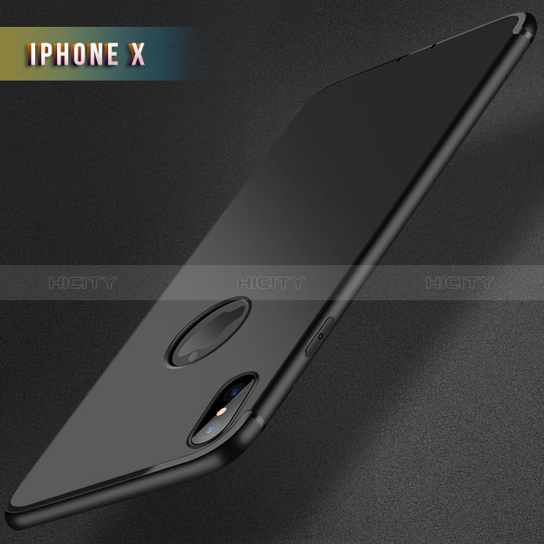 Silikon Hülle Handyhülle Ultra Dünn Schutzhülle S04 für Apple iPhone Xs Max Schwarz