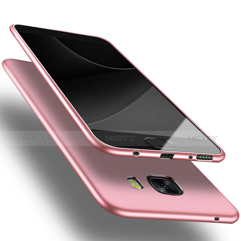 Silikon Hülle Handyhülle Ultra Dünn Schutzhülle S04 für Samsung Galaxy C9 Pro C9000 Rosa