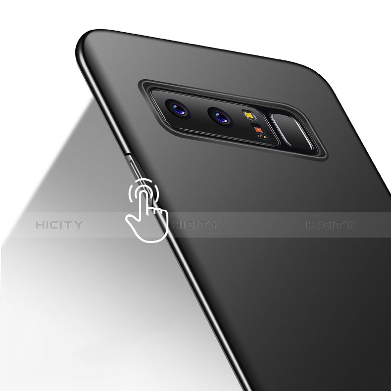 Silikon Hülle Handyhülle Ultra Dünn Schutzhülle S04 für Samsung Galaxy Note 8 Duos N950F Schwarz