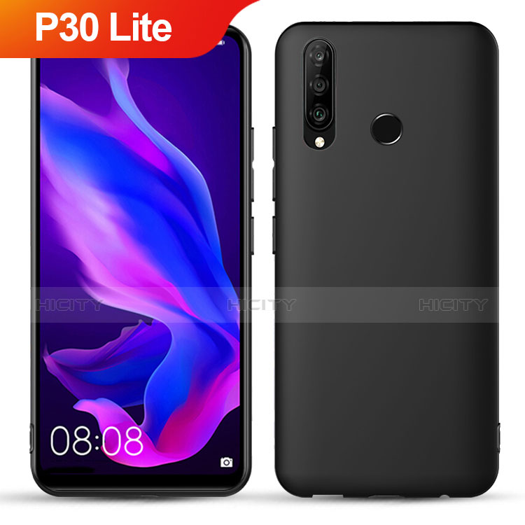 Silikon Hülle Handyhülle Ultra Dünn Schutzhülle S05 für Huawei P30 Lite New Edition Schwarz Plus