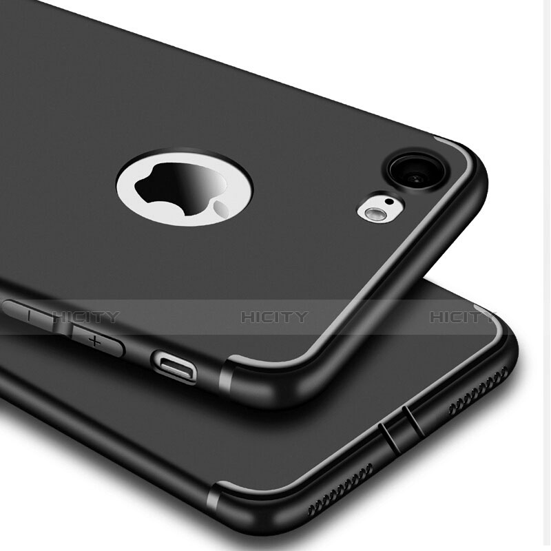 Silikon Hülle Handyhülle Ultra Dünn Schutzhülle S07 für Apple iPhone 8 Schwarz Plus