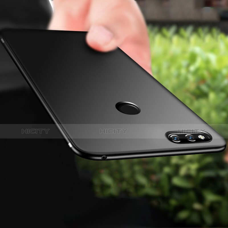 Silikon Hülle Handyhülle Ultra Dünn Schutzhülle S07 für Huawei Honor Play 7X Schwarz groß