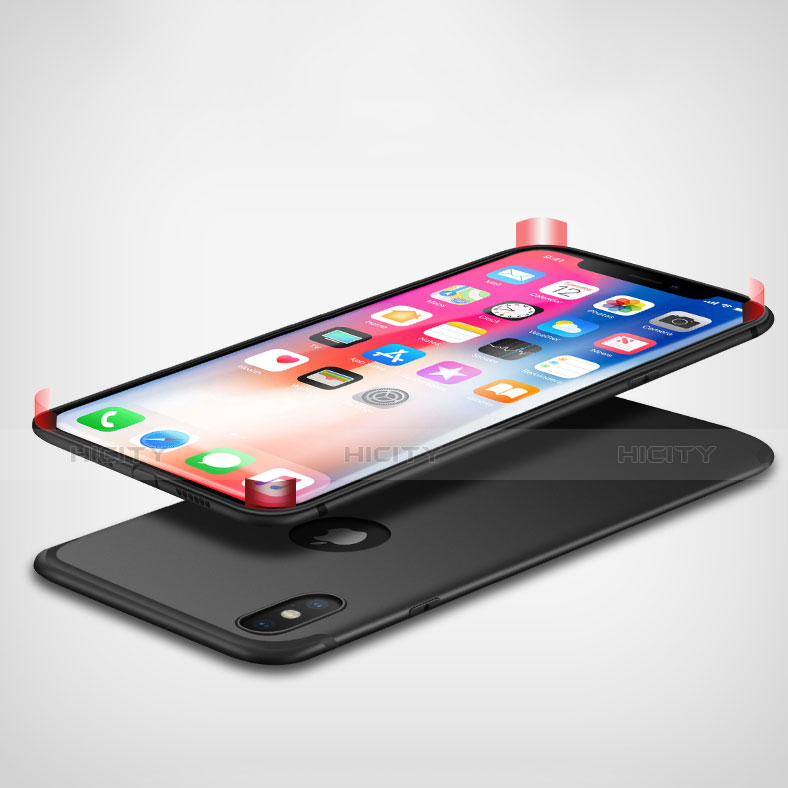 Silikon Hülle Handyhülle Ultra Dünn Schutzhülle S08 für Apple iPhone X Rosa groß