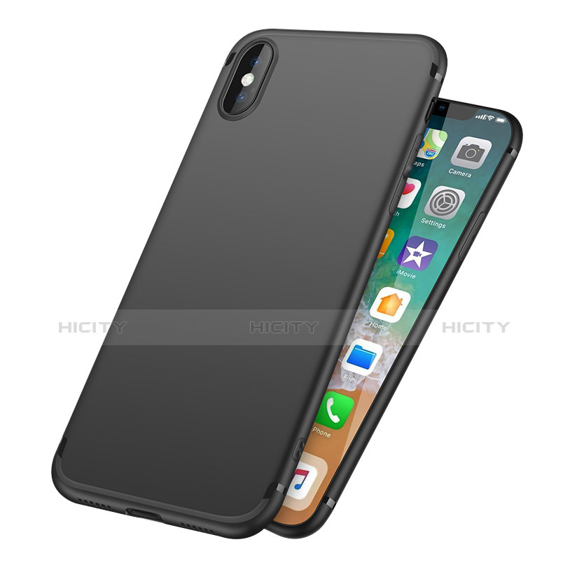 Silikon Hülle Handyhülle Ultra Dünn Schutzhülle S09 für Apple iPhone Xs Schwarz