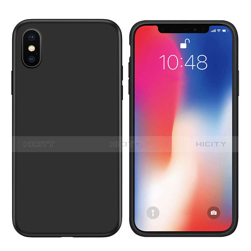 Silikon Hülle Handyhülle Ultra Dünn Schutzhülle S11 für Apple iPhone Xs Schwarz Plus