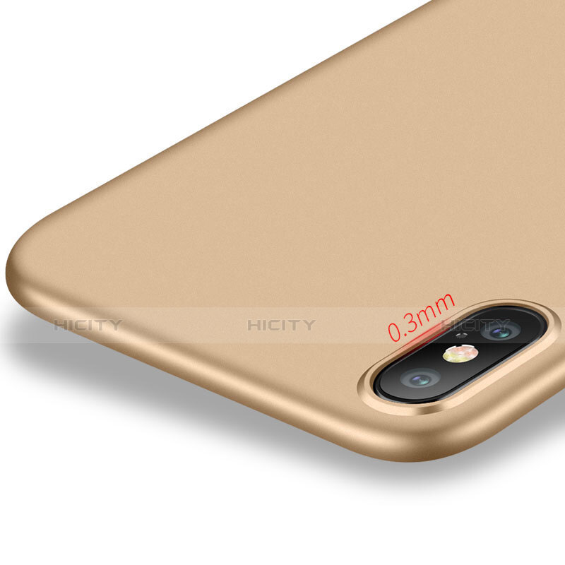 Silikon Hülle Handyhülle Ultra Dünn Schutzhülle S14 für Apple iPhone X Gold groß