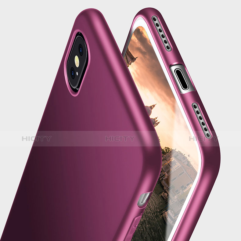 Silikon Hülle Handyhülle Ultra Dünn Schutzhülle S15 für Apple iPhone X Violett