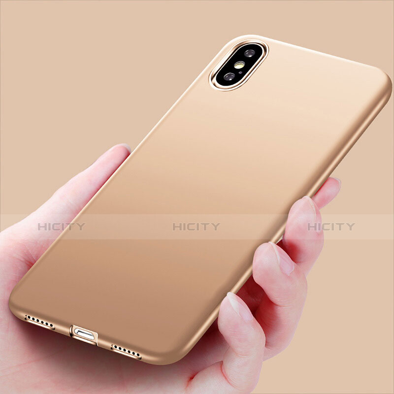 Silikon Hülle Handyhülle Ultra Dünn Schutzhülle S16 für Apple iPhone X Gold