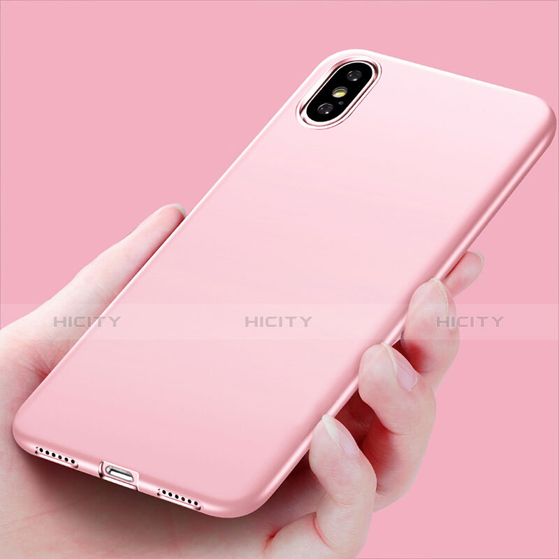 Silikon Hülle Handyhülle Ultra Dünn Schutzhülle S16 für Apple iPhone X Rosa