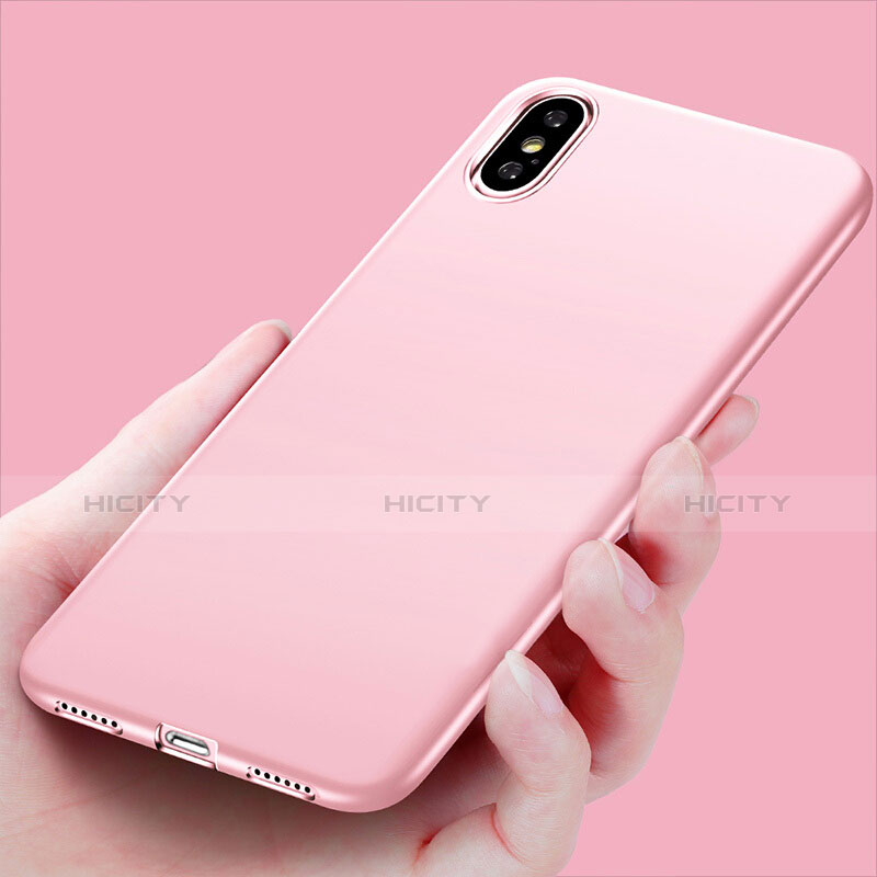 Silikon Hülle Handyhülle Ultra Dünn Schutzhülle S16 für Apple iPhone Xs Max Rosa