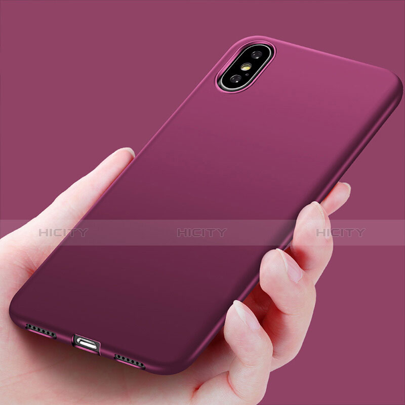 Silikon Hülle Handyhülle Ultra Dünn Schutzhülle S16 für Apple iPhone Xs Max Violett