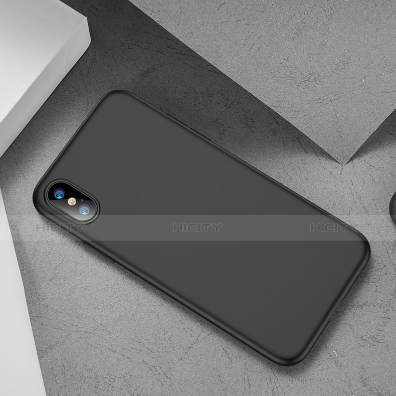 Silikon Hülle Handyhülle Ultra Dünn Schutzhülle Silikon für Apple iPhone X Schwarz